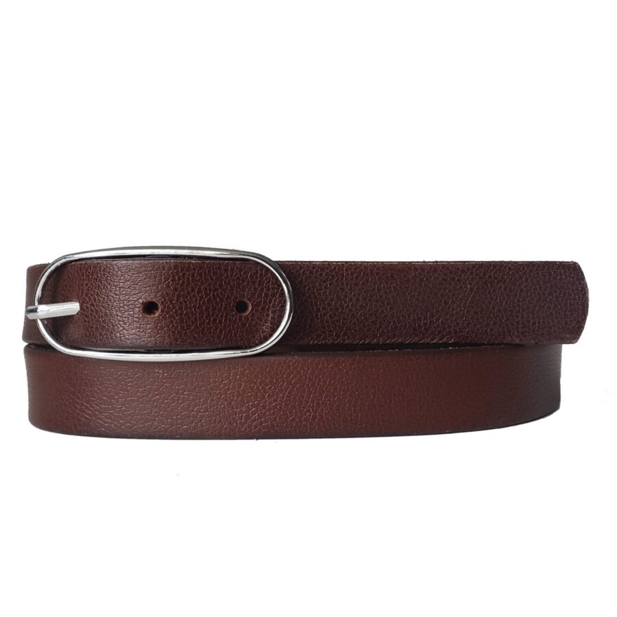 Brown Leather Women's Belt, Full Grain Vachetta, Handmade