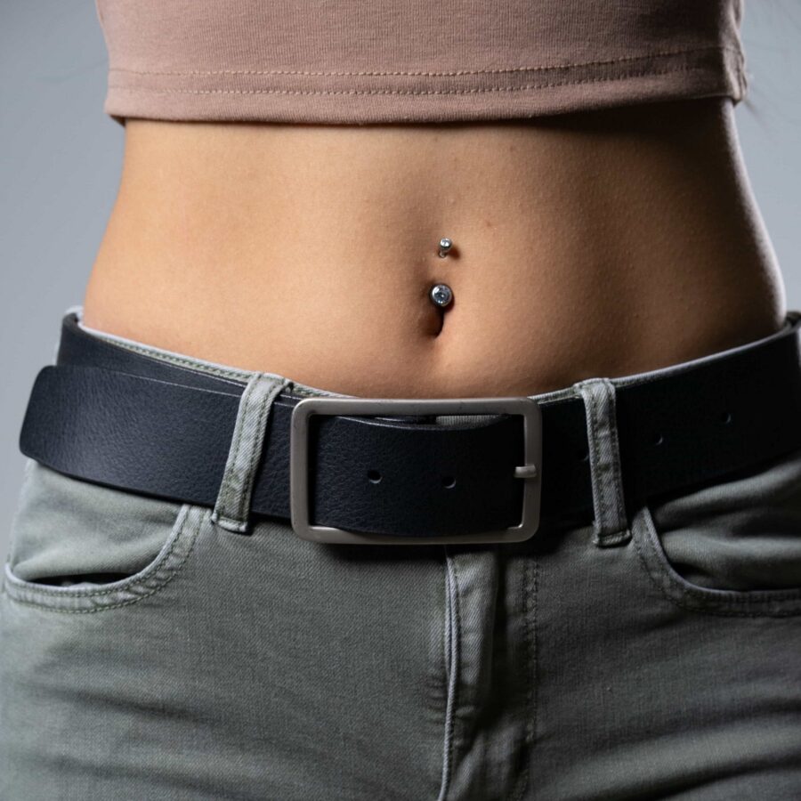 Women's Black Dress Belt, Leather Waist Belt Rectangle Buckle, Full Grain Leather Belt Handmade, Gift for Her, Gift for Girlfriend