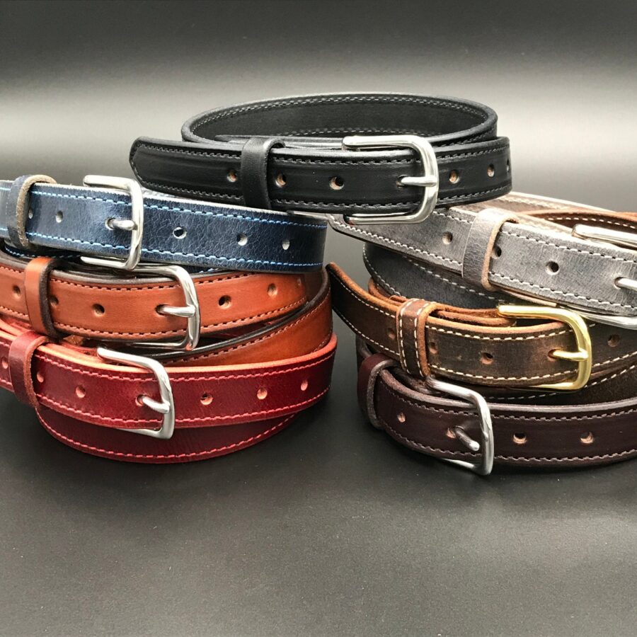 Handmade Leather Money Belt: 1.5" Full Grain Bridle, 21" Steel Zipper