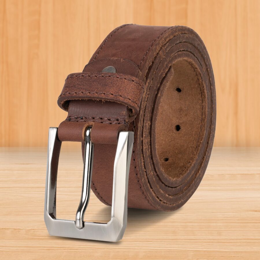 Men's Leather Belts Genuine Buckle Trouser Sizes Brown Black Jeans High Quality Buckle