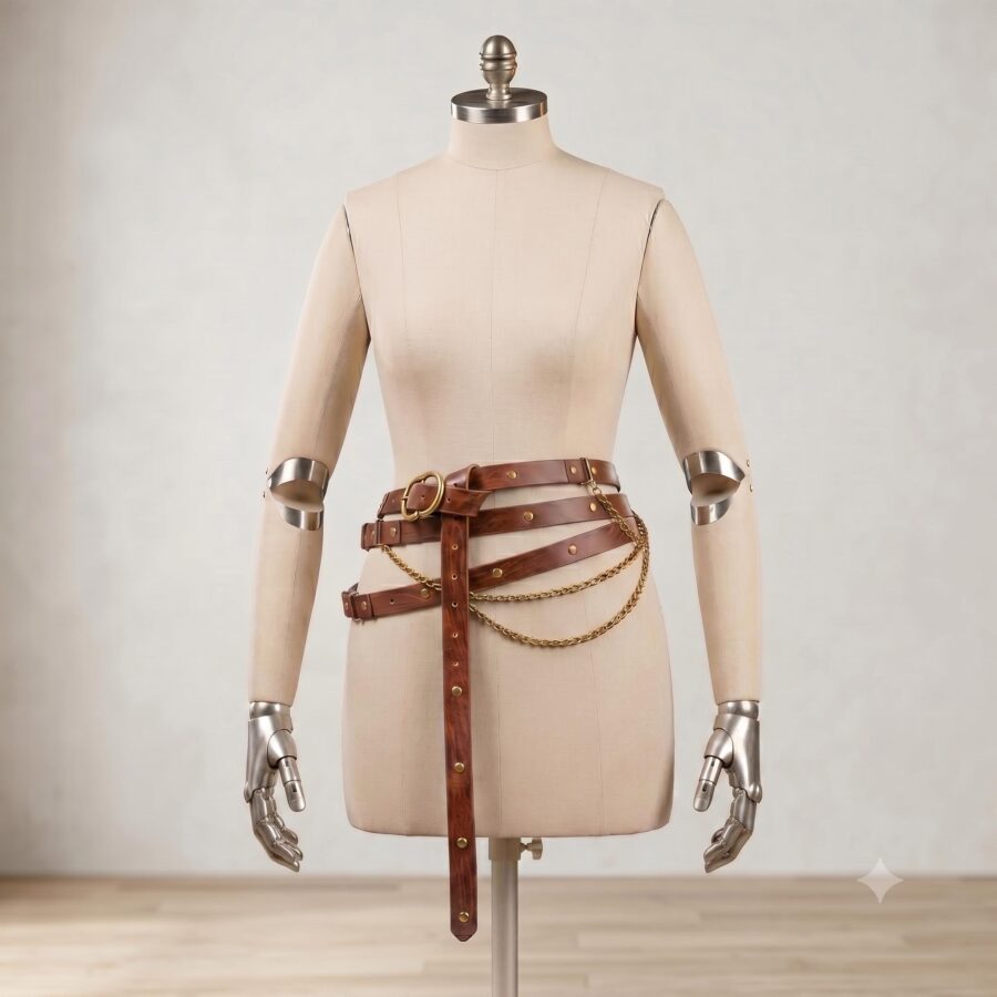 Metal Chain Belt with Dangling Cross | Medieval Renaissance Waist Accessory